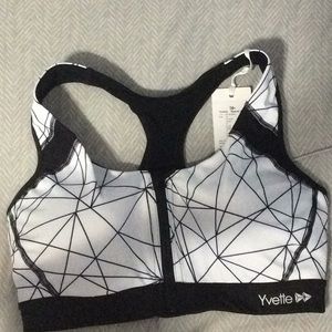 Yvette enfold front zip sports bra